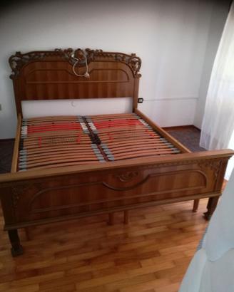 LETTO MATRIMONIALE LEGNO MASSICCIO LAVORATO