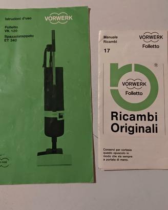 SET ACCESSORI ORIGINALI PER FOLLETTO VK 120 VK121
