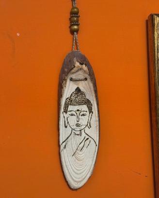 Quadretto Buddha pirografato a mano