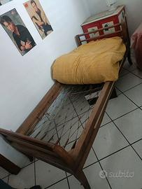 Letto/divano in legno di noce a ribalta anni 30