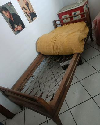 Letto/divano in legno di noce a ribalta anni 30