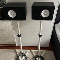 Coppia Monitor Attivi Yamaha HS7 Bianchi + Stativi