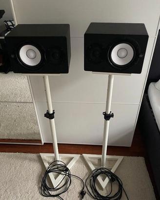 Coppia Monitor Attivi Yamaha HS7 Bianchi + Stativi