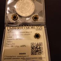 1 Lira 1863 Vittorio Emanuele II moneta in argento