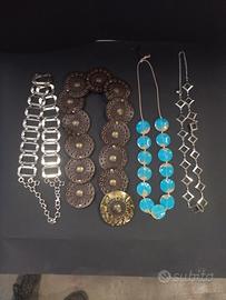 Set di due collane e due cinture anni 70 