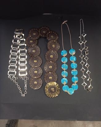 Set di due collane e due cinture anni 70 