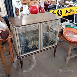 Vetrinetta bar vetri bombati  anni 50 / 60
