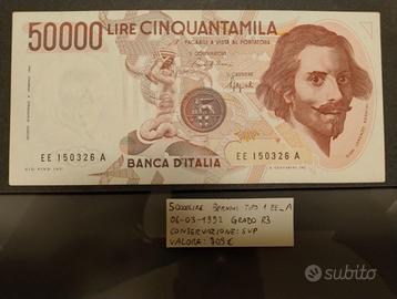 50000 LIRE BERNINI TIPO1 06/03/1992 SERIE EE_A SUP
