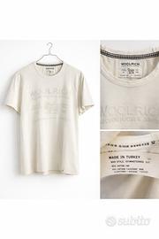 T-shirt Woolrich uomo bianca logo – taglia S
