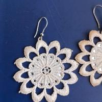 Orecchini pizzo macramè ,Stroili,gancio in Argento