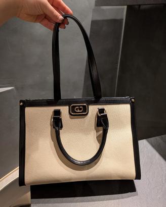 Borsa Shopping GAUDÌ Canvas e Pelle