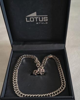 Collana in acciaio inox unisex anallergico lotus