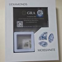 Moissanite D Color 1ct (6.5mm) Certificato GRA