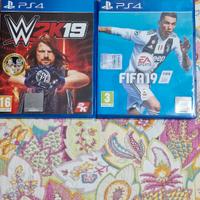 2 Giochi Ps4 come Fifa 19 Wrestling 2019 Seminuovi