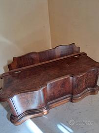 Cassapanca in radica di noce , Vintage