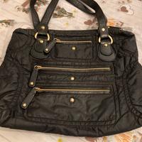 Borsa TODS donna nylon nero e cerniere oro