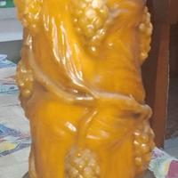 Candela decorativa vintage con supporto in legno