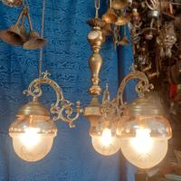 Lampadario Vintage Anni 50 Vetri A Campana