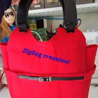 borsa rossa in feltro grande