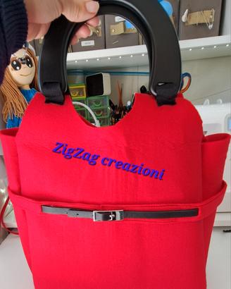 borsa rossa in feltro grande