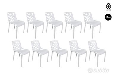 Set di 10 sedie in polipropilene impilabili- Greta