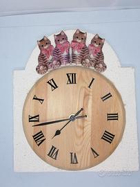 OROLOGIO DA PARETE CON GATTI NUOVO