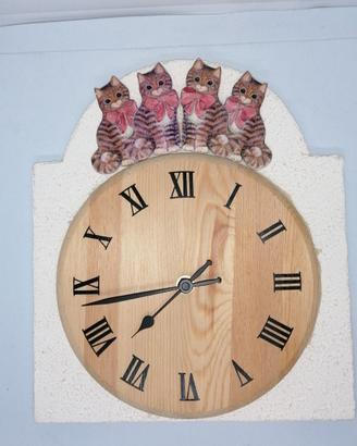 OROLOGIO DA PARETE CON GATTI NUOVO