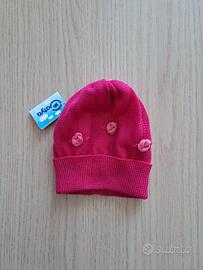 Cuffia cotone neonato/a rosa