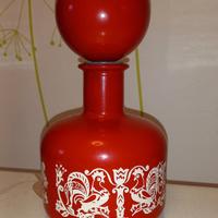 vaso in vetro rivestito. modernariato 