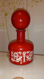 vaso in vetro rivestito. modernariato 