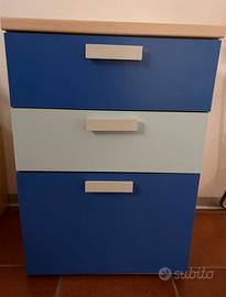 Cassettiera Dielle azzurra e blu