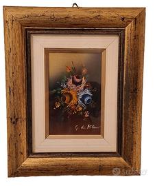 Quadro miniatura dipinto olio su rame G. da Milano