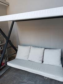 Dondolo 3 posti, struttura in acciaio antracite