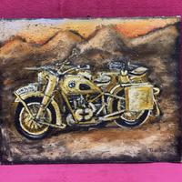 Moto BMW r75 Elephant Sahara Quadro Dipinto Arte