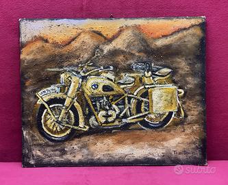 Moto BMW r75 Elephant Sahara Quadro Dipinto Arte