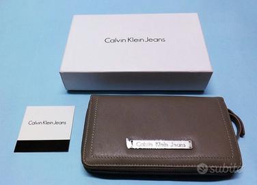 Portafoglio Calvin Klein donna nuovo beige ampio