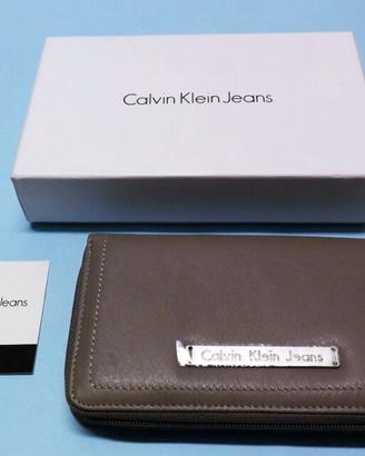 Portafoglio Calvin Klein donna nuovo beige ampio