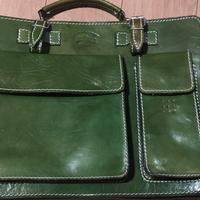 Borsa verde in vera pelle