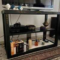 Mobile a ripiani in ferro battuto e marmo