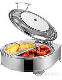 Scaldavivande acciaio inox,coperchio a vetro Nuovo