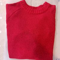 Tagliabue maglione uomo rosso con toppe marroni