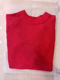 Tagliabue maglione uomo rosso con toppe marroni