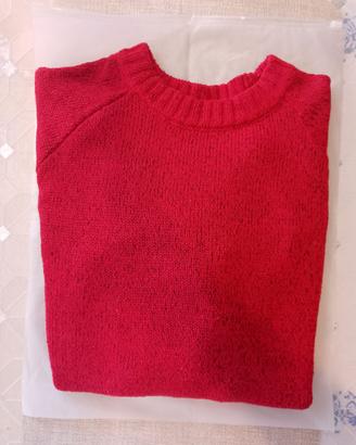 Tagliabue maglione uomo rosso con toppe marroni