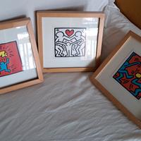 Keith Haring "Omini" 3 quadretti Ikea vintage