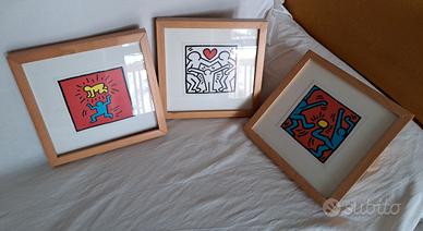 Keith Haring "Omini" 3 quadretti Ikea vintage