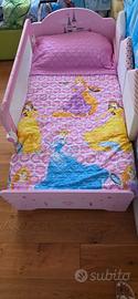Letto bambina in legno rosa