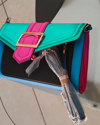 borsa rettangolare multicolore 