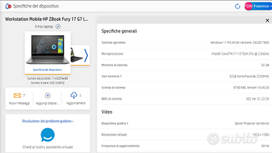 Workstation Mobile HP Zbook Fury 17 G7