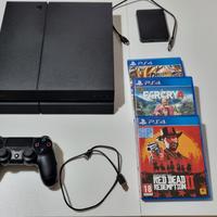 Playstation 4 console + 3 giochi + HD esterno 2 TB