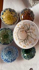Elegante set sushi in ceramica botanica
